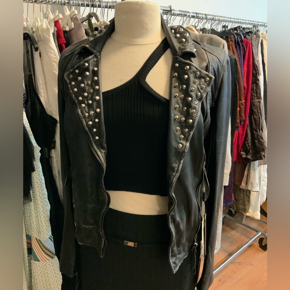 Studded Black Leather Jacket